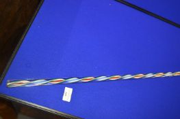 Blue, Green, Red and White Twisted Cane (damaged - no top)