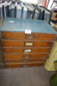 Six Drawer Oak Cabinet Containing Gemstone and Jewellery Findings