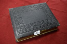 Victorian Leather Bound Photograph Album and Contents