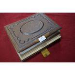 Victorian Leather Bound Photo Album and Contents