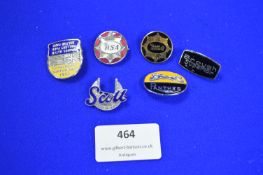 Six Motorcycle Lapel Badges