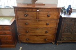 Victorian Mahogany Bow Front Two over Three Chest