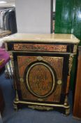 Reproduction Eastern Lacquered Cabinet with Brass Detail and Marble Top
