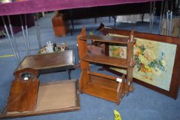 Wooden Trays, Shelves, and a Fire Screen etc.