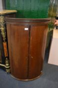 Georgian Mahogany Bow Front Corner Cupboard