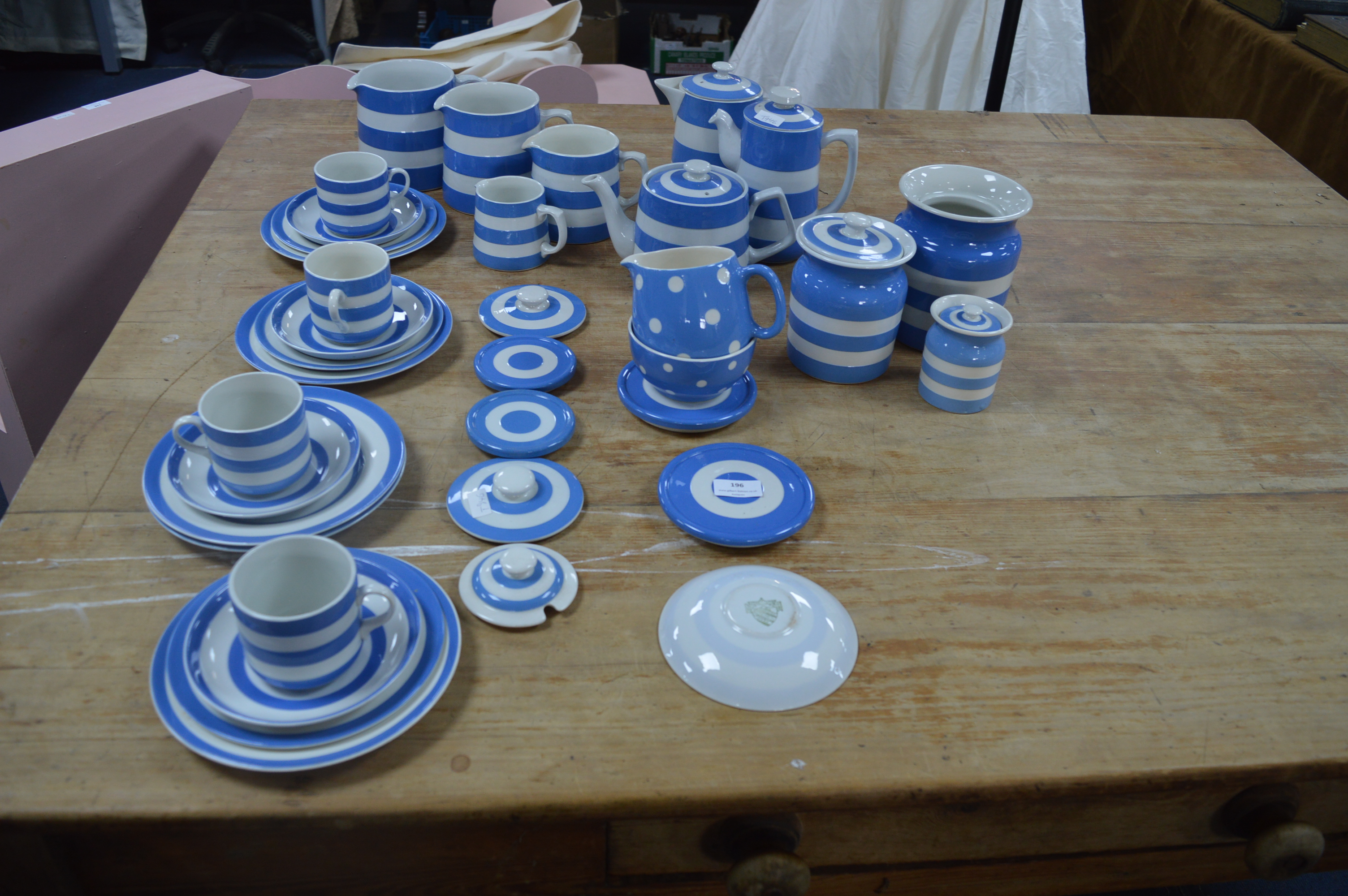 T.G. Green Cornishware Teapots, Jugs, Bowls and Mugs, etc.