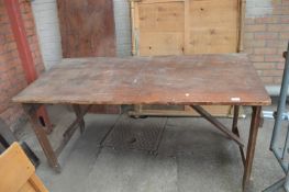 Folding Pine Trestle Table