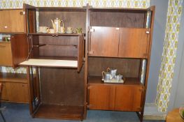 Retro Teak 1960's Storage Unit with Adjustable Shelving and Cupboards
