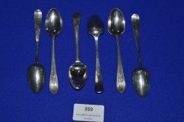 Set of Six Hallmarked Silver Teaspoons