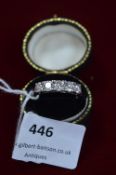 18k White Gold Five Stone Diamond Ring Size: P - Hallmarked Birmingham ~3.4g gross