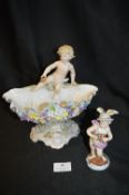 Porcelain Cherub Shell Dish plus Panpipe Player