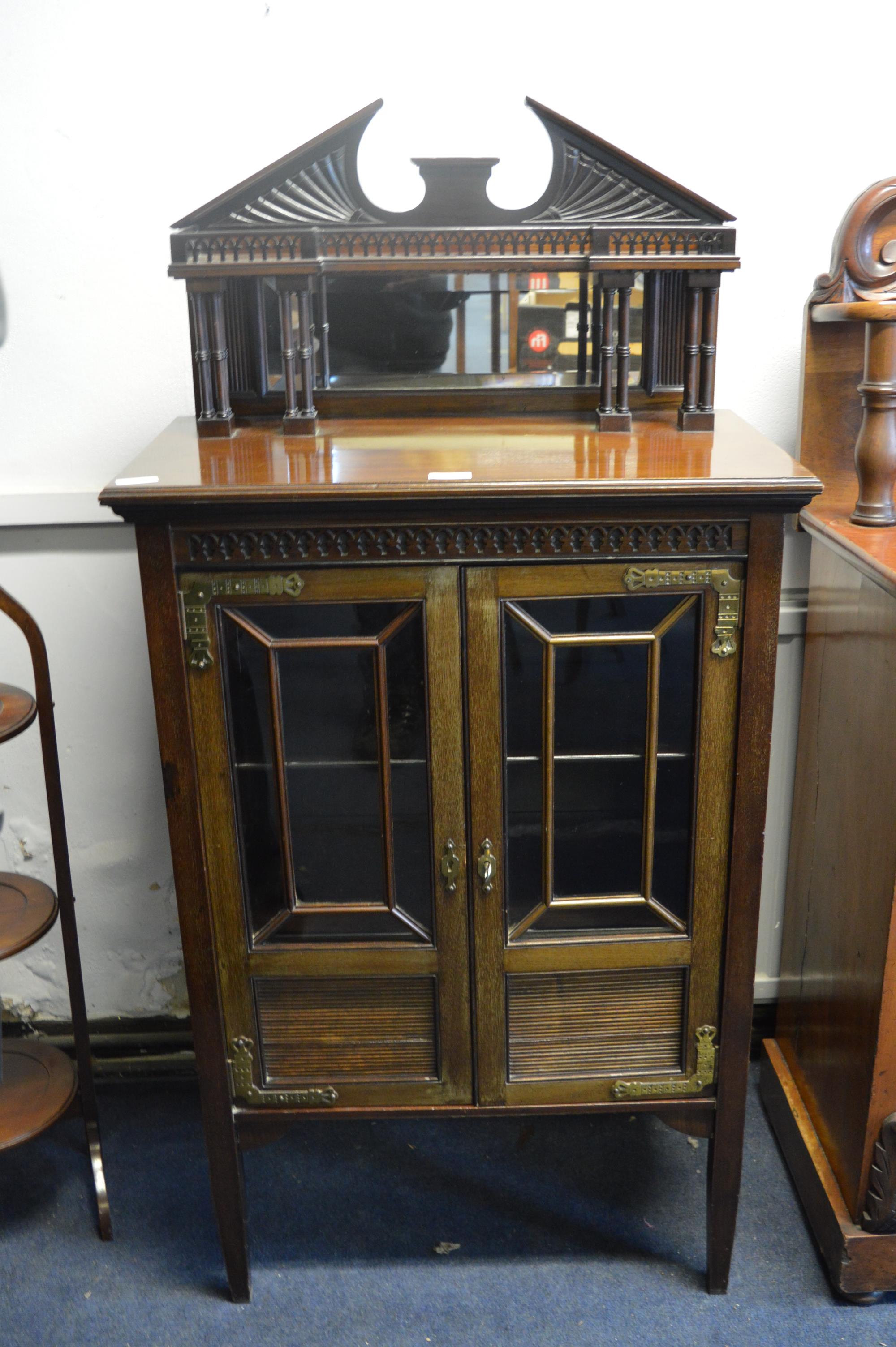 Victorian Mahogany Classical Mirrored Back Cabinet