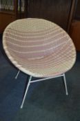 1960's Woven Plastic Seated Basket Chair