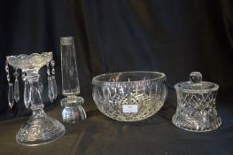 Cut Crystal Fruit Bowl, Candlesticks, etc.