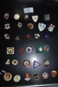 Thirty Assorted Enamel Lapel Badges Including English Football Clubs, Speedway, etc.