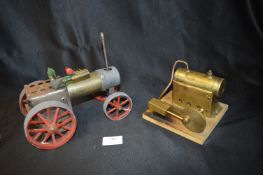Toy Steam Traction Engine for Restoration plus Scratch Built Donkey Engine