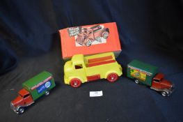 Triang Fix It Truck and Two Minic Patterson Circus Trucks