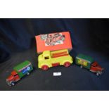 Triang Fix It Truck and Two Minic Patterson Circus Trucks