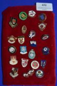 Twenty-Two Vintage English Enamel Football Lapel Badges
