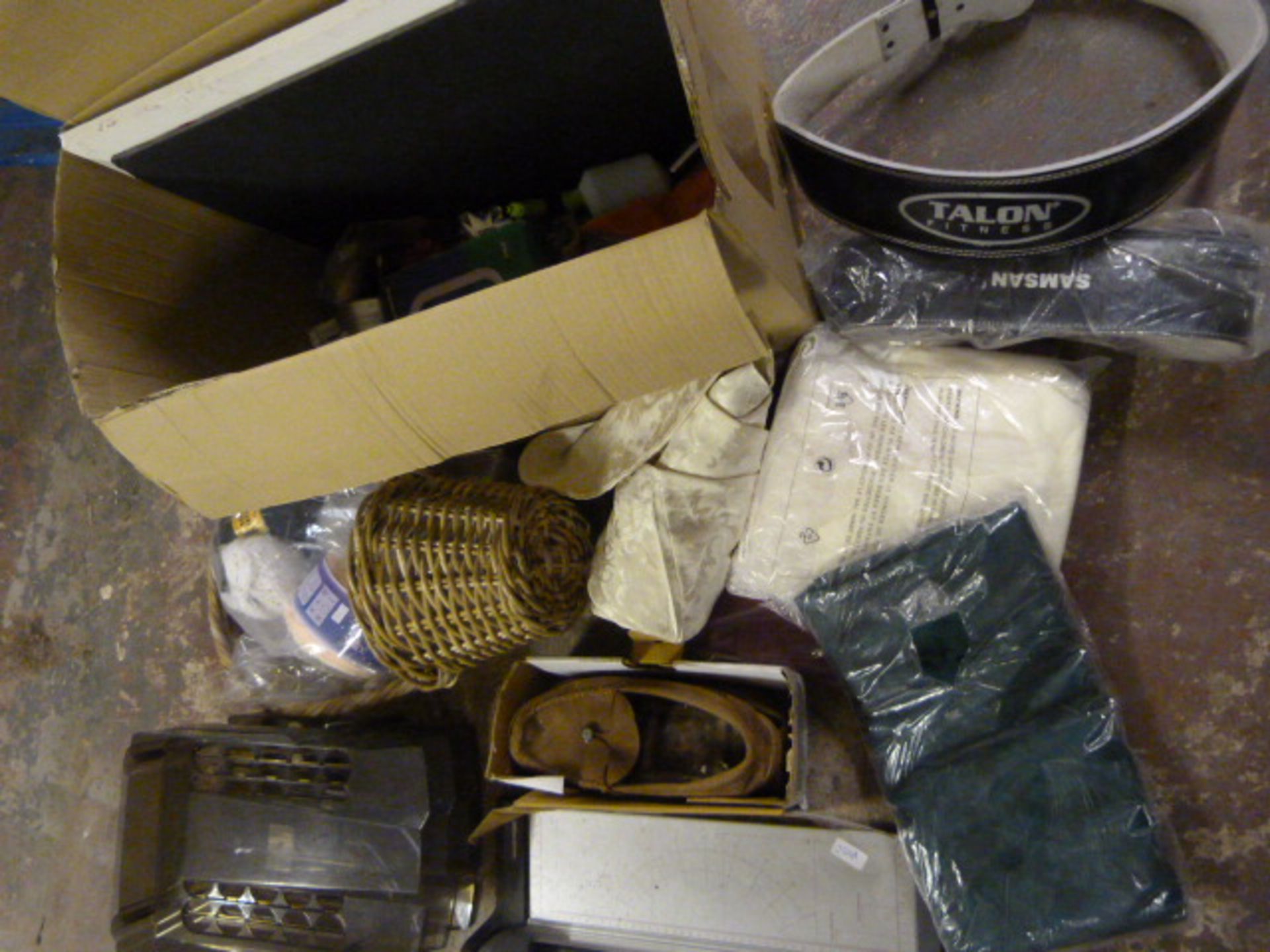 *Mixed Box Including Stationery, Document Drawer, Baskets, Artist Canvas, etc.