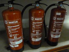 *Three Empty 6L Water Fire Extinguishers