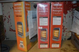 *Three Benross 1200W Oscillating Halogen Heaters