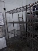 * 4 shelf wire racking. 1200w x 450d x 1870h