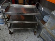 * 3 tier S/S hostess trolly. 850w x 490d x 950h