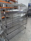 * 5 shelf wire racking. 1180w x 610d x 1540h