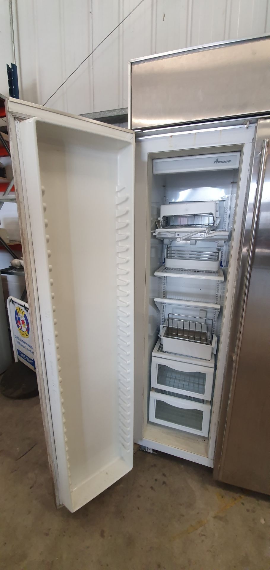 S/S Amana upright domestic fridge/freezer 1250w x 650d x 2100h - at Cornwall Street, Hull, HU8 8AF - Image 2 of 5