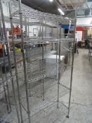 * 5 shelf wire racking. 900w x 350d x 2050h