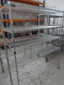 * 4 shelf wire racking. 1500w x 600d x 1870h