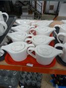 *13 x white teapots