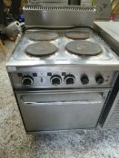 * Electric 4 hob single oven. 600w x 650d x 1000h