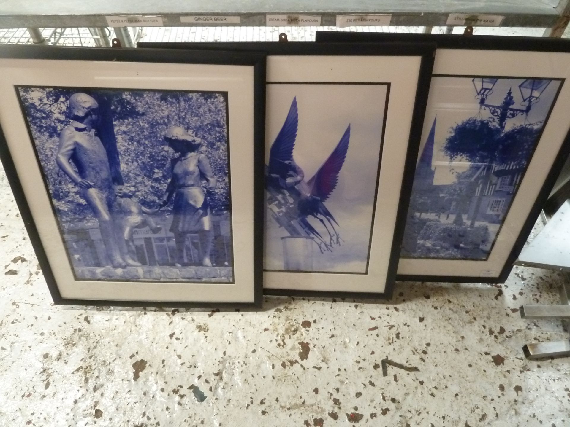 * 15 x assorted prints in frames. 560w x 680d