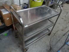 * 3 tier S/S hostess trolly. 900w x 460d x 940h