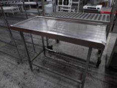 * feed table for pass thru dishwasher. 1200w x 600d x 900h