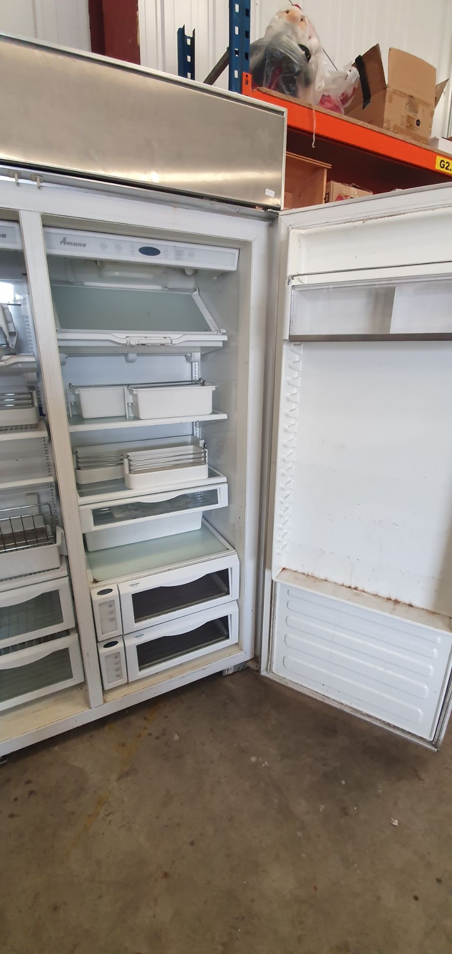 S/S Amana upright domestic fridge/freezer 1250w x 650d x 2100h - at Cornwall Street, Hull, HU8 8AF - Image 3 of 5