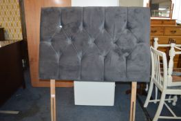 Grey Upholstered Single Bedhead