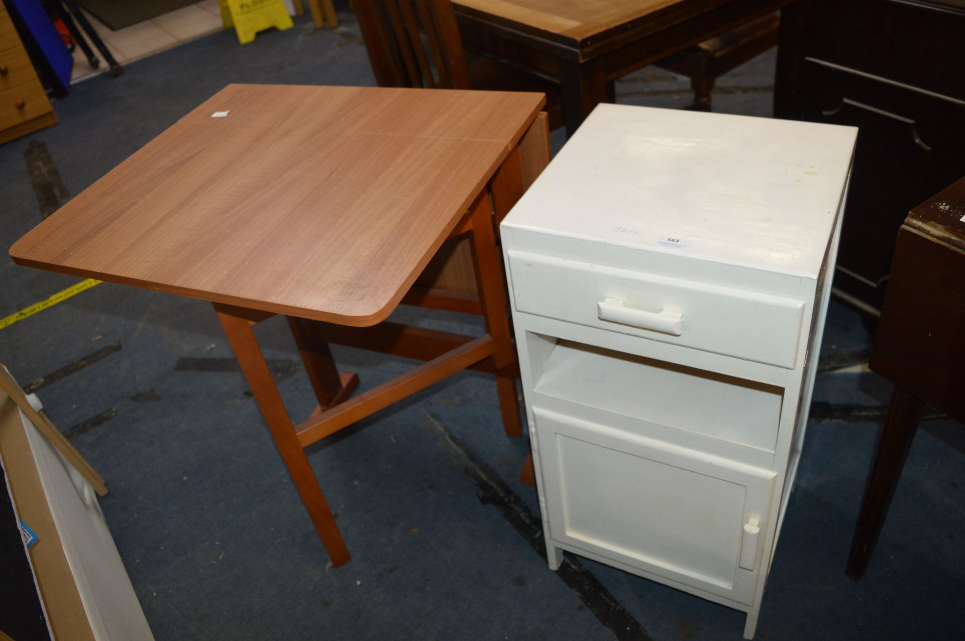 Drop Leaf Table and a Painted Bedside Cabinet