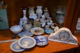 Decorative Ceramics Including Aynsley Clock, Wedgw