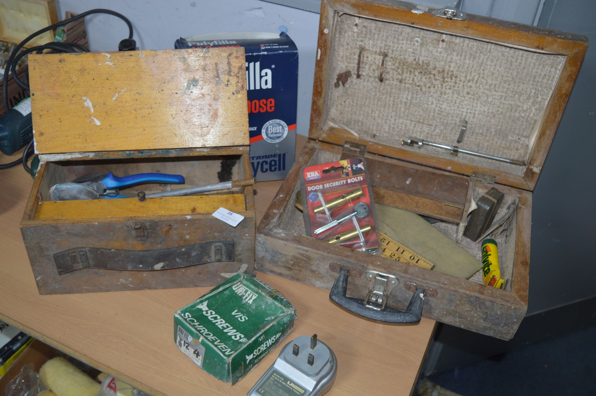 Wooden Toolboxes and Contents