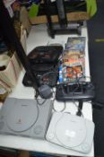 Two Saga Megadrive 16bit Consoles plus Sony PlaySt