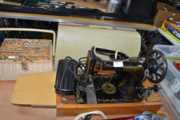 Vintage Sewing Machine with Electric Motor and Sew