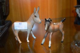 Beswick Donkey and a Foal