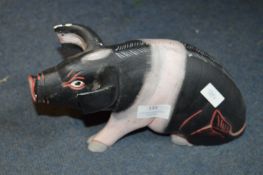 Hand Painted Wooden Pig