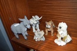 Animal Figures Including a Dulux Dog, Donkey, etc.