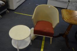 1950's Lloyd Loom Style Bedroom Chair and Side Tab