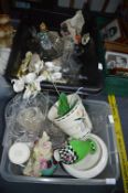 Two Boxes of Glassware and Pottery, Vases, etc.