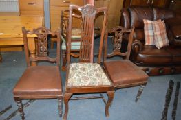 Three Victorian Hall Chairs